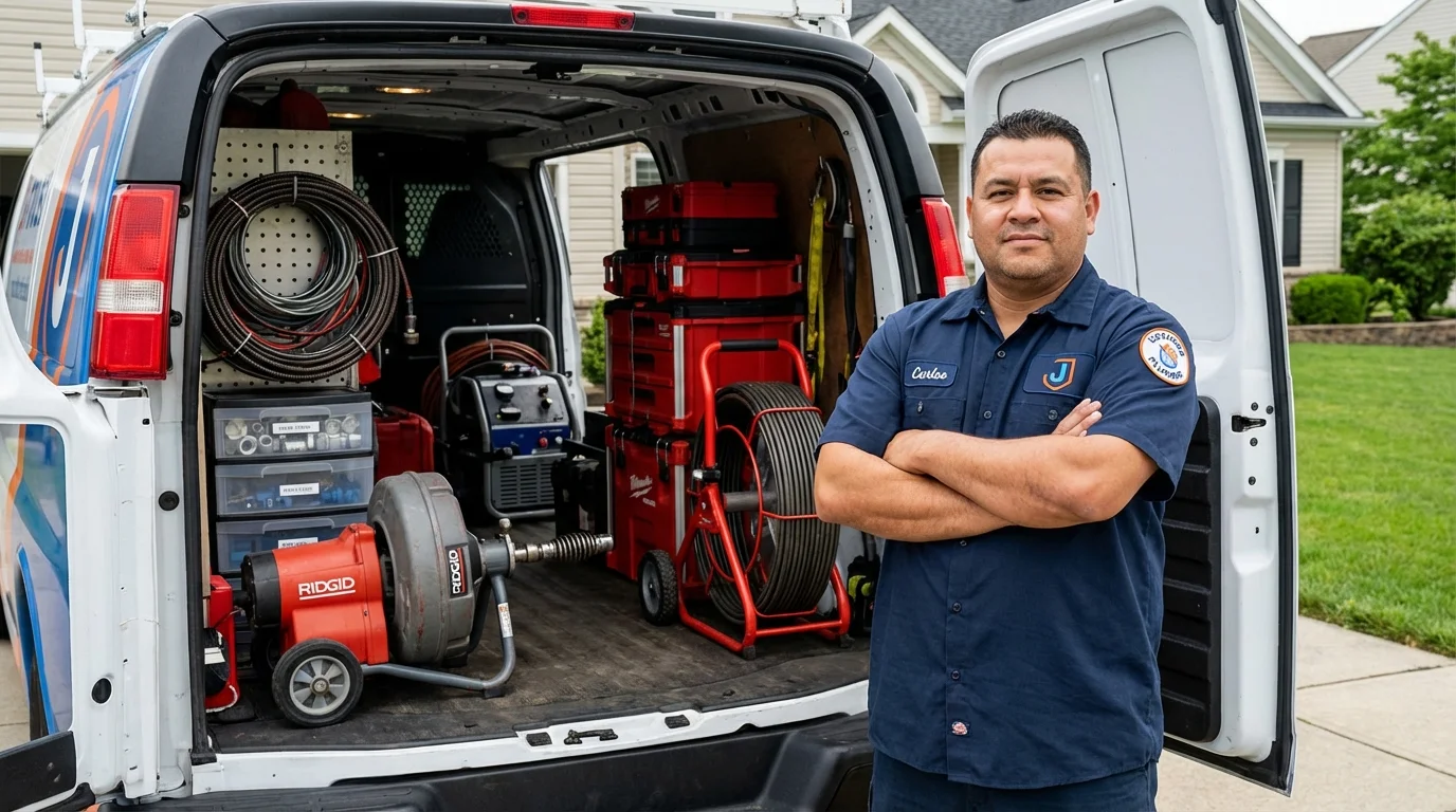 Professional drain cleaning equipment and Johns Plumbing LLC plumber in Campbell